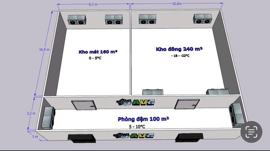 Bản vẽ thiết kế kho lạnh của Cơ Điện Lạnh AVG